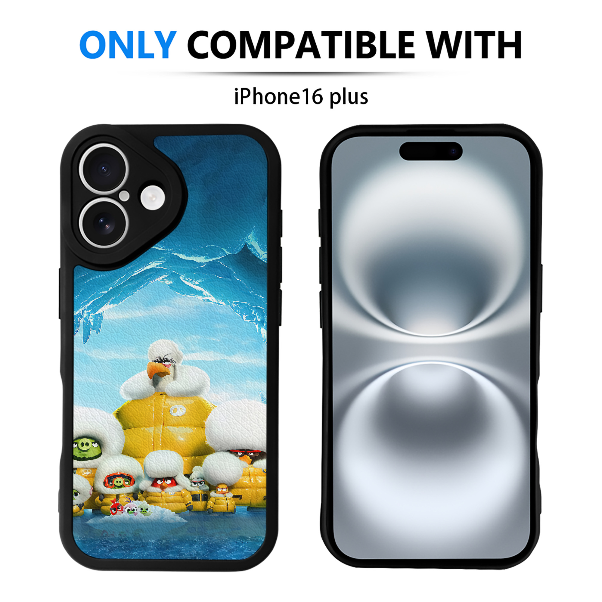 （画像用） Angry Birds アングリーバード 【iPhone 16シリーズ対応】シリコンスマホケース（レザー調） 材質：シリコン